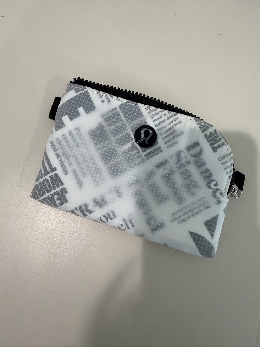 lululemon athletica White & Gray Graphic Zip Pouch